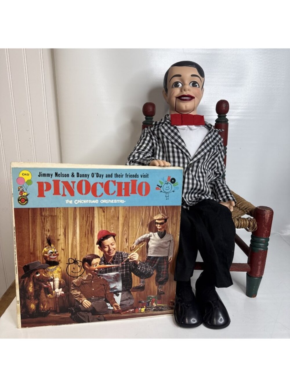 Vintage Danny O'Day Ventriloquist Dummy /Doll - 30” - WORKING - W/Record - Read